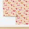 Bright Retro Birds Flamingo Summer Tropical Custom Removable Wallpaper by Spoonflower Peel & Stick Wallpaper 2FT Wide